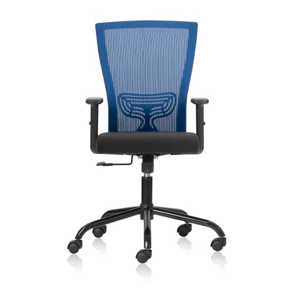 REFLEX-BLUE-Mid Back Ergonomic Office Chair with Mesh Back and Adjustable Arms-TRANSTEEL