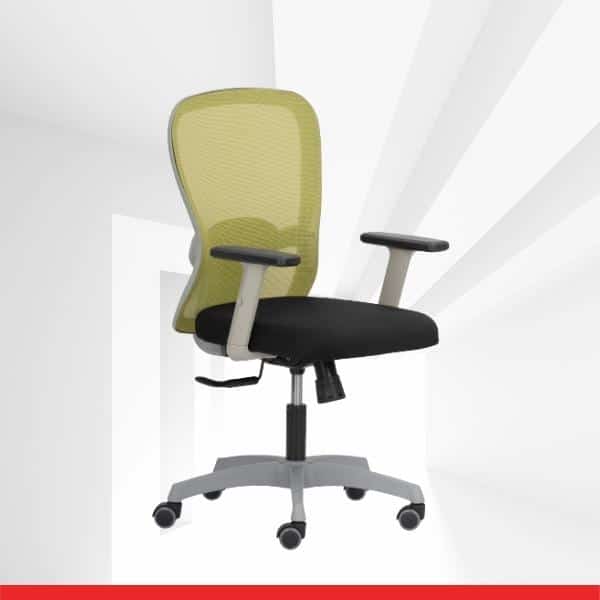 SMART-Grey- Mid Back Mesh Ergonomic Chair With Adjustable Arms-TRANSTEEL