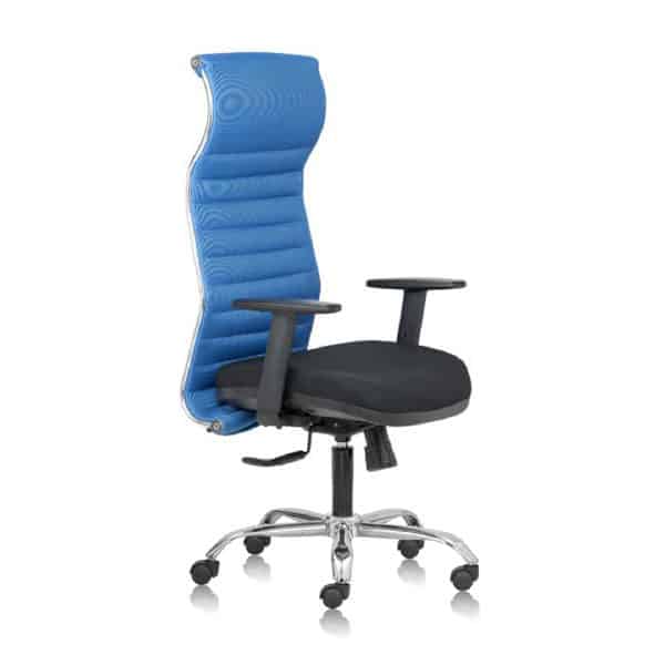 BLACK NEO – High Back Mesh Ergonomic Chair with Adjustable Arms – Blue