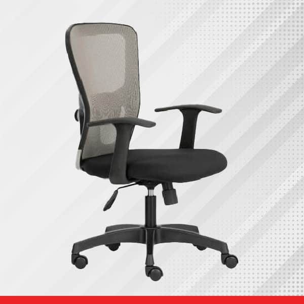 FLUID LITE – Mid Back Ergonomic Chair with Mesh Back & Fixed Arms – Grey