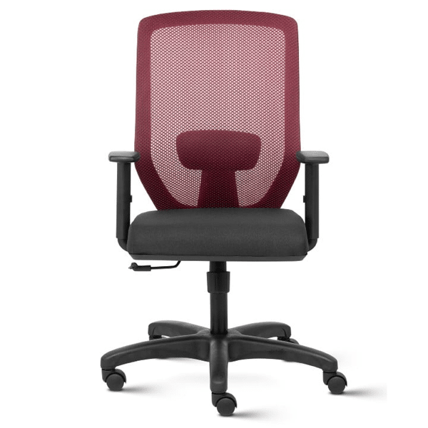 EURO Mid Back Ergonomic Chair With 1D Adjustable Arms – Maroon