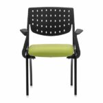 OXYGEN – Visitor Chair With Arms and Leatherette Seat - TRANSTEEL