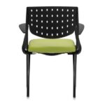 OXYGEN – Visitor Chair With Arms and Leatherette Seat - TRANSTEEL