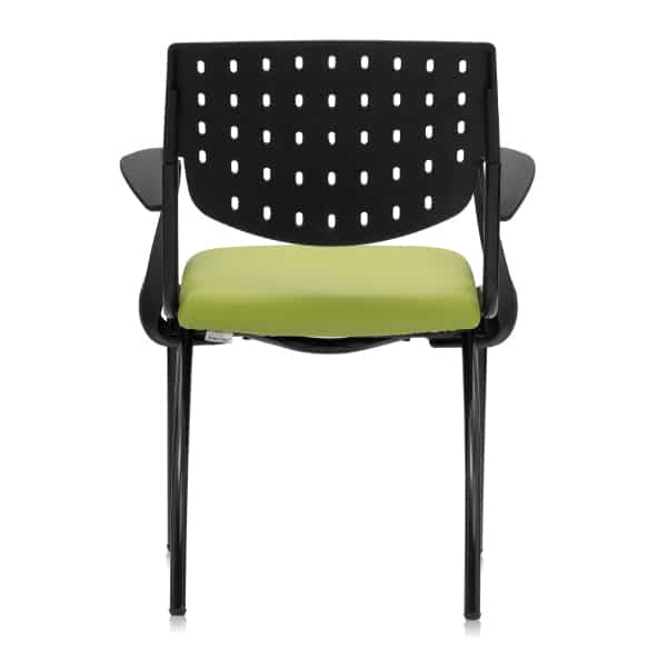 OXYGEN – Visitor Chair With Arms and Leatherette Seat - TRANSTEEL