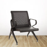 AERO 1-Single Seater Metal Black Powder Coated Waiting Chair With Handle