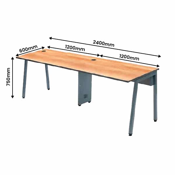 ALCHEMY-LITE Max-Side To Side-Office Table for 2 (4f X 2f Per Person)-Transteel