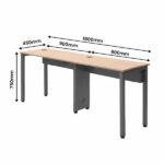 ALCHEMY-LITE Mini-Side To Side-Office Table for 2 Persons Size 3f (L) X 1f 6in (D) Per Person-Transteel