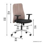 ACE Mid Back Office Chair Dimension