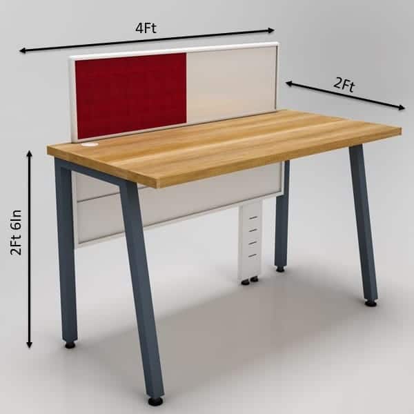 Alchemy Office Workstatiion for one person with pinboard, writing board and 4 X 2 table size per person