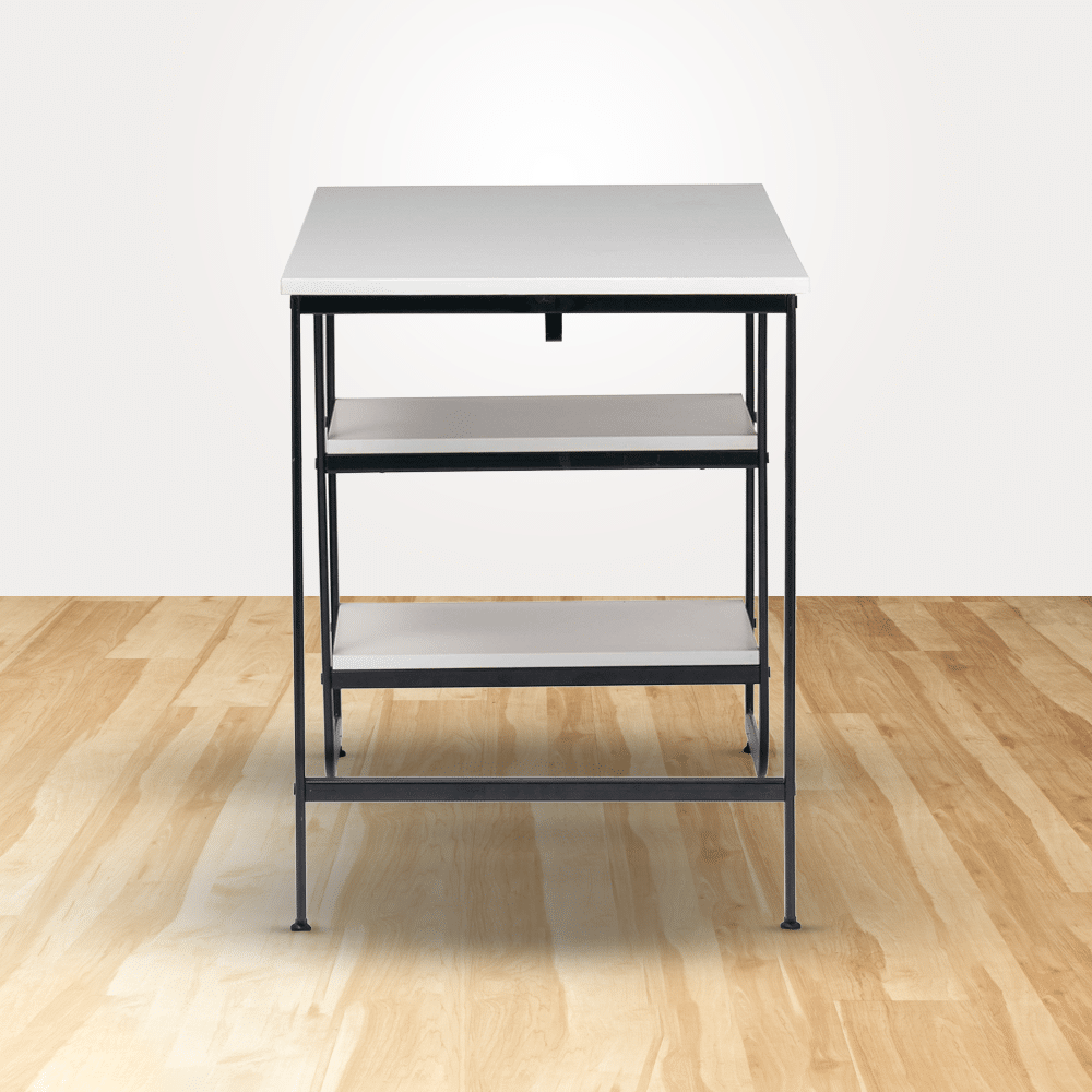 SOHO Office Computer Table For Staff - 4x2 Feet With Open Shelves