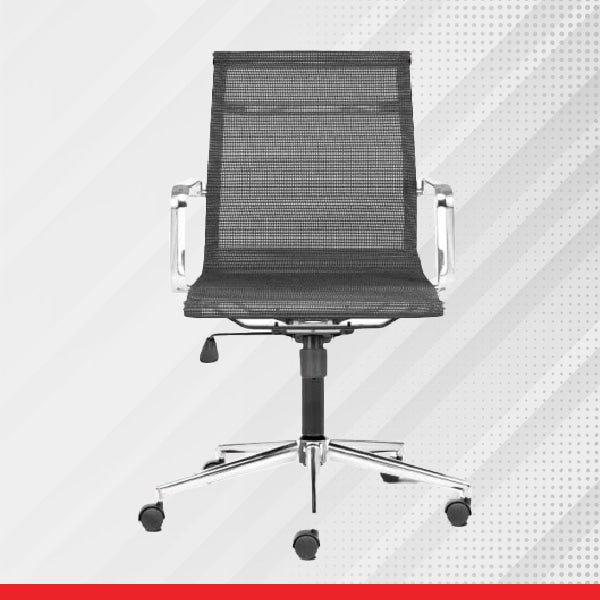 BLACK Mid Back Mesh Ergonomic Office Chair - Transteel