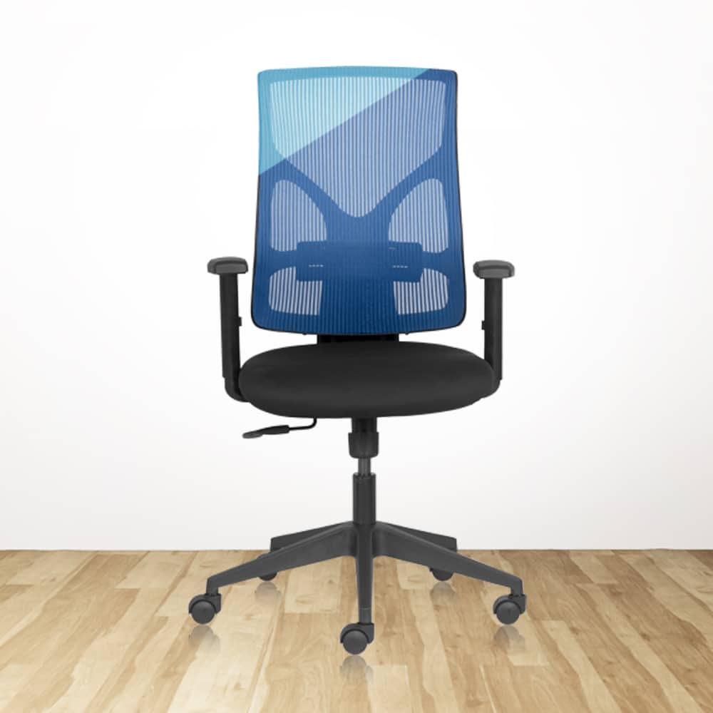 BIONIC Mid Back Ergonomic Office Chair with Mesh Back & 1D Arms – Blue