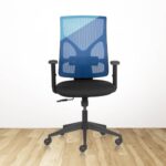 BIONIC Mid Back Ergonomic Office Chair with Mesh Back & 1D Arms – Blue