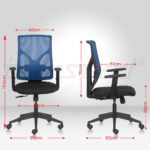 BIONIC Mid Back Ergonomic Office Chair with Mesh Back & 1D Arms – Blue