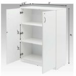 Oslo White storage with Shutter . Size :3 Feet (L) X 1 Feet 6 Inches ( Depth) X 4 Feet ( Height )