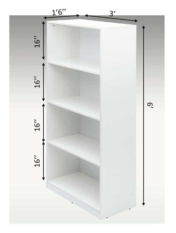 Oslo White Open Book Shelf