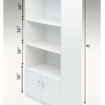 Oslo White Book Shelf with Bottom Cabinet