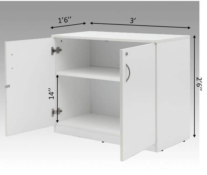 Oslo White Cabin Storage ( Side Unit ) ? 3 Feet long, 1 Feet 6 Inches Depth & 2 Feet 6 Inches Height