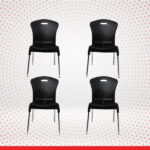 ECHO Chair in Black - Set of 4 Chairs-Transteel