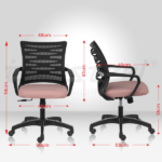 ELEMENT Mid Back Ergonomic Office Chair with Mesh Back & Fixed Arms - Champagne