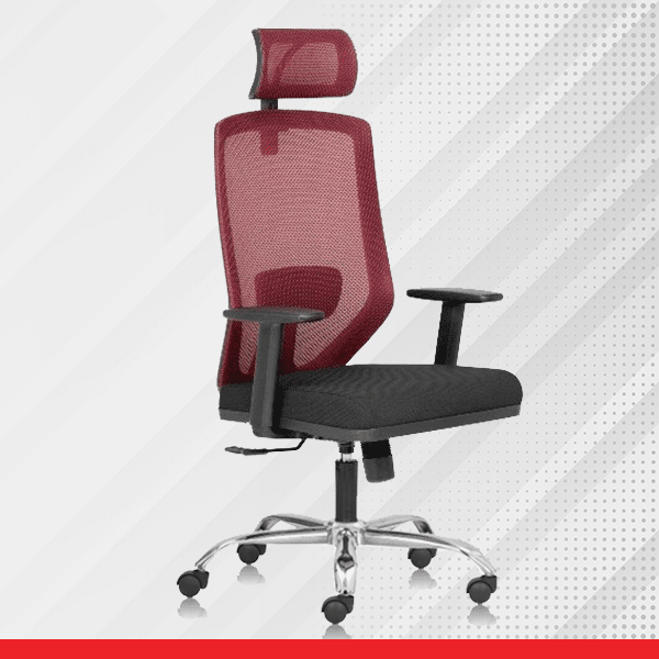 EURO - Maroon High Back Ergonomic Office Chair - Transteel