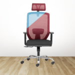 EURO High Back Ergonomic Office Chair With 1D Adjustable Arms – Maroon