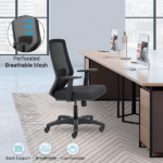 EURO Mid Back Ergonomic Office Chair With 1D Adjustable Arms – Black