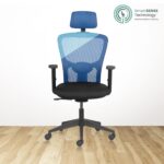 FLUID BASICS High Back Ergonomic Office Chair with Mesh Back & 1D Arms – Blue