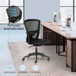 FLUID BASICS Mid Back Ergonomic Office Chair with Mesh Back & 1D Arms