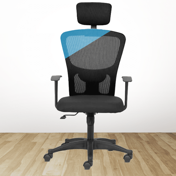 FLUID LITE High Back Ergonomic Office Chair with Mesh Back & Fixed Arms – Black