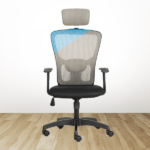 FLUID LITE High Back Ergonomic Office Chair with Mesh Back & Fixed Arms – Grey