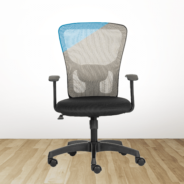 FLUID LITE Mid Back Ergonomic Office Chair with Mesh Back & Fixed Arms – Grey