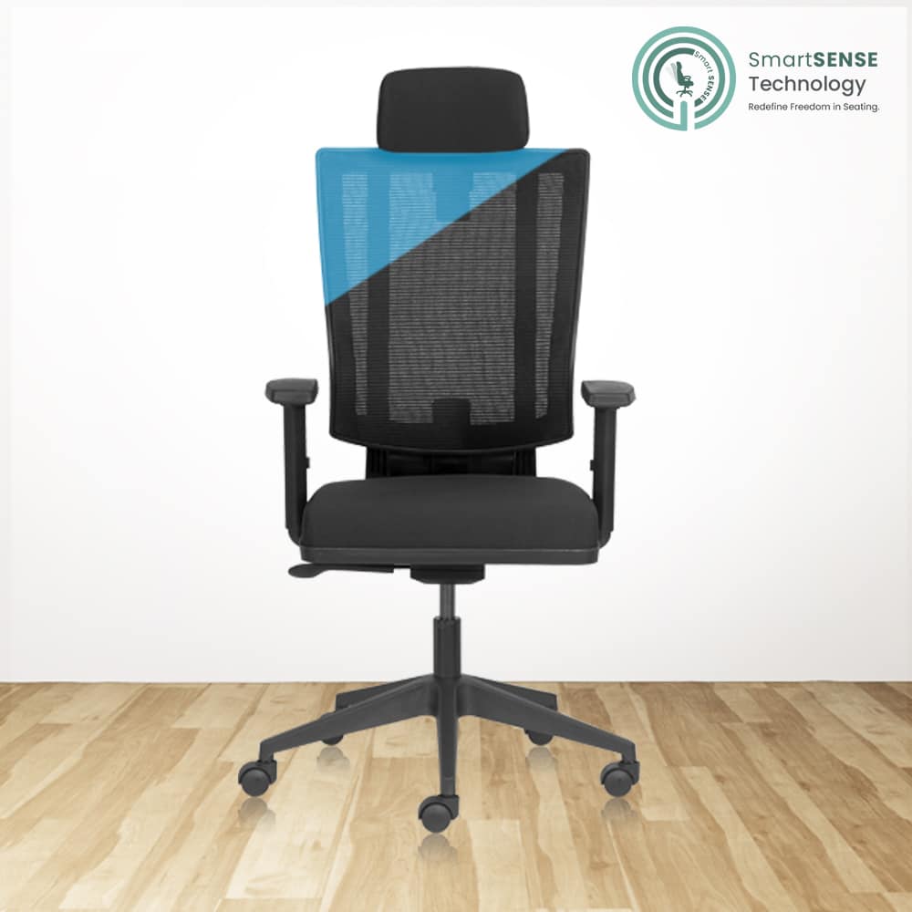 FREEDOM High Back Ergonomic Office Chair For Boss with Mesh Back & 1D Arms