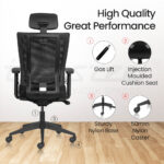 FREEDOM High Back Ergonomic Office Chair For Boss with Mesh Back & 1D Arms