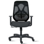 SUIT BLACK Mid Back Mesh Ergonomic Chair with adjustable Arms