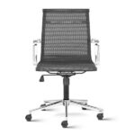 "Black" Mid Back Mesh Ergonomic Chair with Aluminium Arms