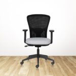 FLUID Grey MB Ergonomic Office Chair With Mesh Back and 1D Arms