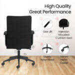 HELLO BASICS Mid Back Ergonomic Office Chair with Mesh Back & Arms – Black