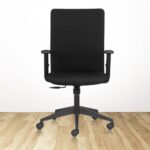 HELLO BASICS Mid Back Ergonomic Office Chair with Mesh Back & Arms – Black