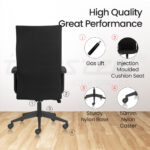 HELLO High Back Ergonomic Office Chairs with Mesh Back & 1D Arms – Black