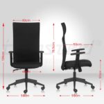 HELLO High Back Ergonomic Office Chairs with Mesh Back & 1D Arms – Black