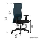 HELLO – High Back Mesh Ergonomic Chairs with Adjustable Arms – Blue