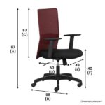 HELLO - Mid Back Mesh Ergonomic Chair with Adjustable Arms - Red