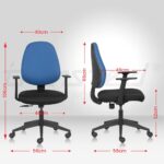 INFINITY Mid Back Ergonomic Office Chair with Fabric Seat & Arms-Blue