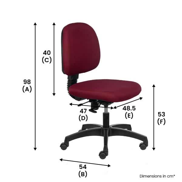 INFINITY – Low Back Chair with Fabric Seat With Out Arms-Maroon