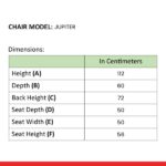 112 Height(A) x 60 Depth(B) x 72 Back Height(C) x 50 Seat Depth(D) x 50 Seat Width(E) x 56 Seat Height (F)