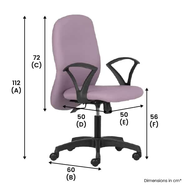 JUPITER – Mid Back Chair with Upholstered Back and Fixed Arms