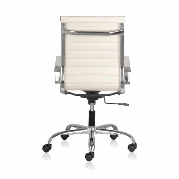 MEDLEY-Butterscotch-Low Back Chair With White Leatherette And Aluminium Die Cast Arms -Transteel