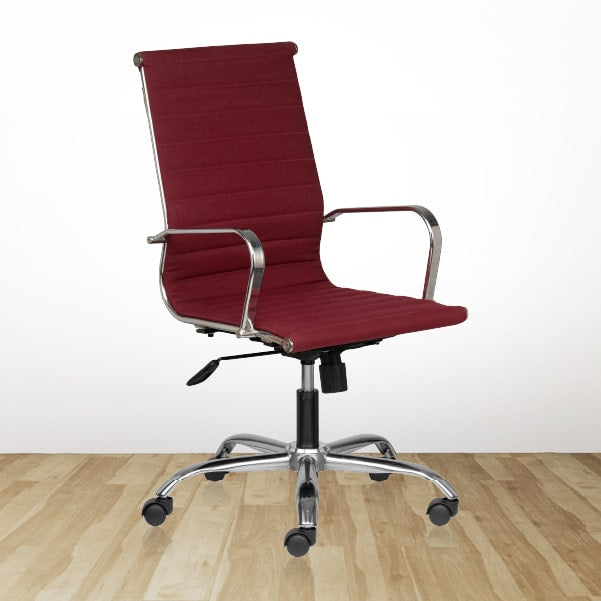 MEDLEY Maroon Mid Back Ergonomic Office Chair with Fixed Arms