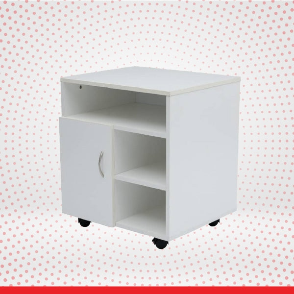 Mobile Printer White Table - Transteel